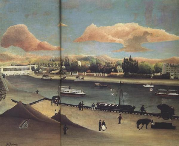 Henri Rousseau View of Point-du-Jour.Sunset oil painting image